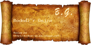 Bodnár Gejza névjegykártya
