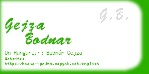 gejza bodnar business card