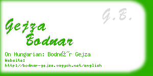 gejza bodnar business card